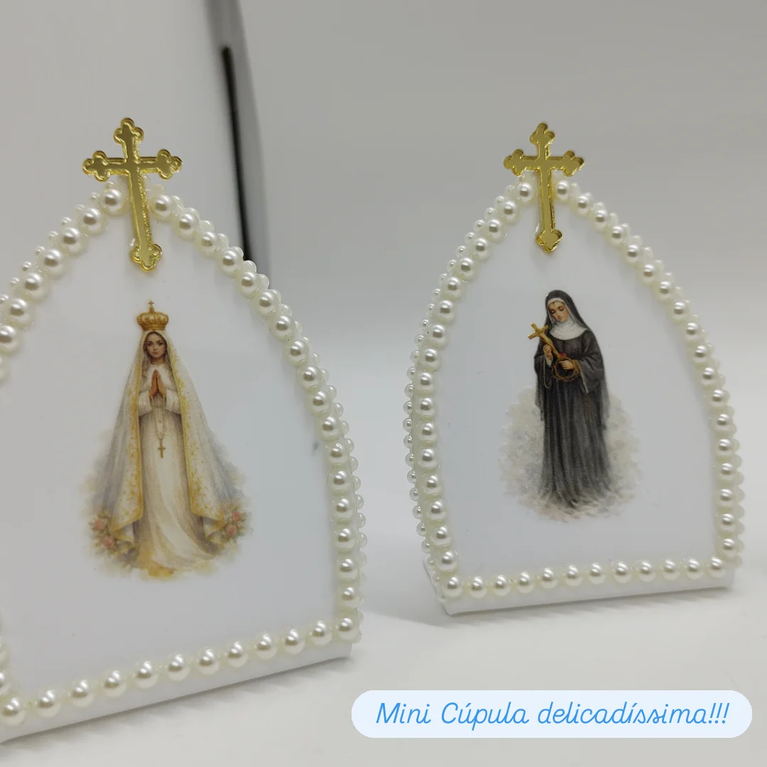 MINI CÚPULA DE ACRÍLICO PERSONALIZADA COM MEIA PÉROLAS